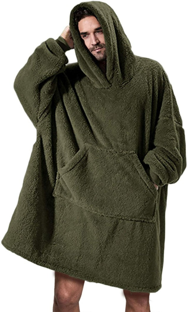 Oversized Wearable Blanket Hoodie – Army Green