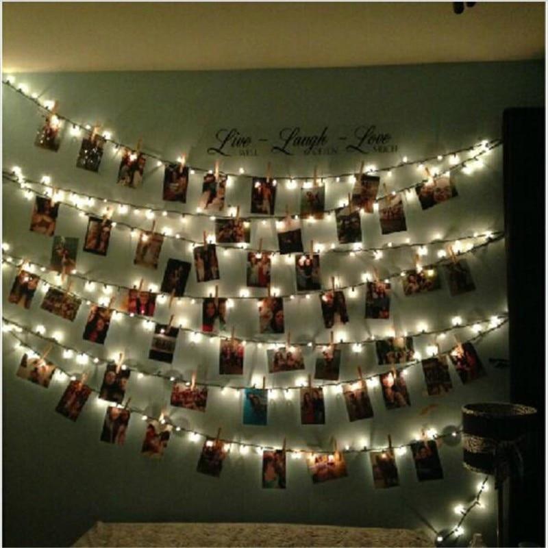LED Photo Clip String Lights wall display