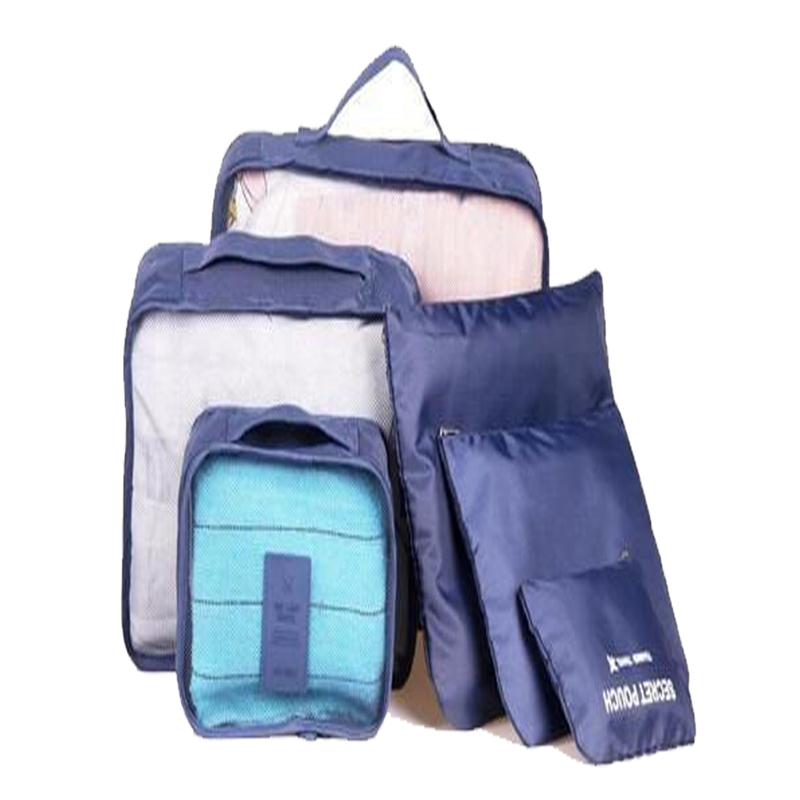 Navy blue travel packing cubes set