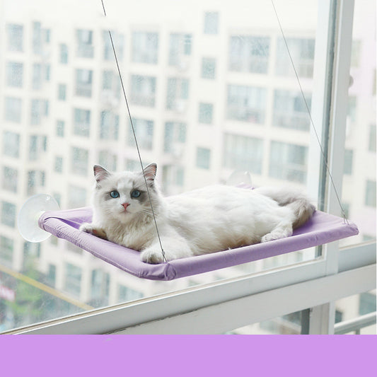 Purple wall mounted window cat hammock