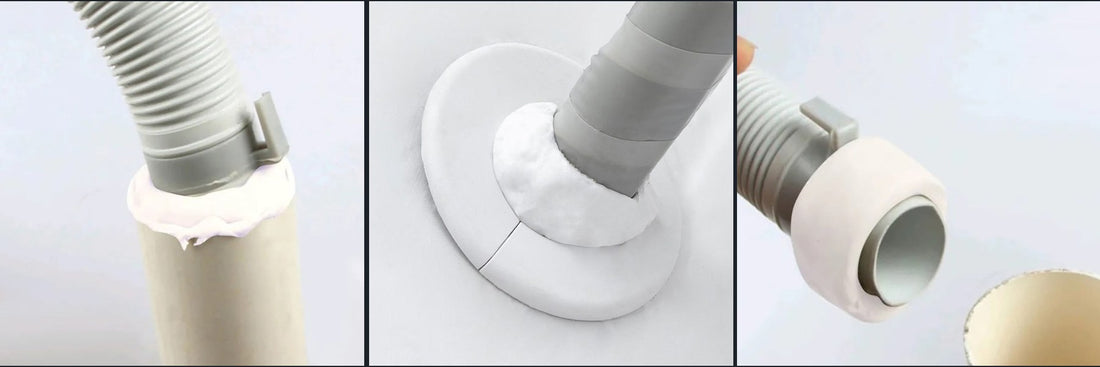 Moldable sealing clay around pipes
