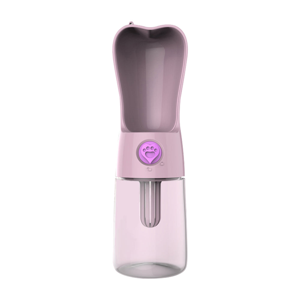 Pink portable pet water bottle