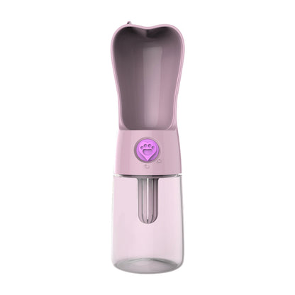Pink portable pet water bottle