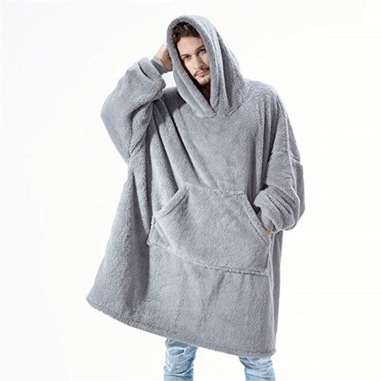 Oversized Wearable Blanket Hoodie – Grey