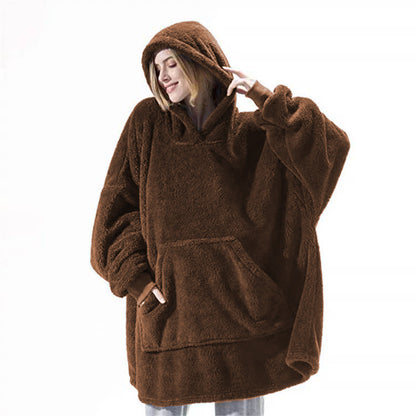 Oversized Wearable Blanket Hoodie – Coffee