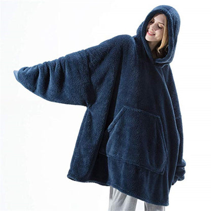 Oversized Wearable Blanket Hoodie – Navy Blue