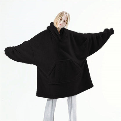 Oversized Wearable Blanket Hoodie – Black