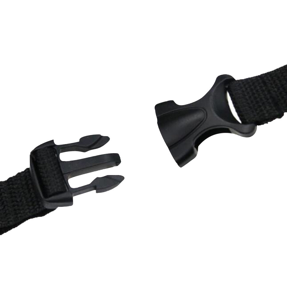 Close up of the plastic buckle on the foot hammock strap