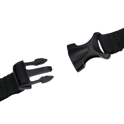 Close up of the plastic buckle on the foot hammock strap