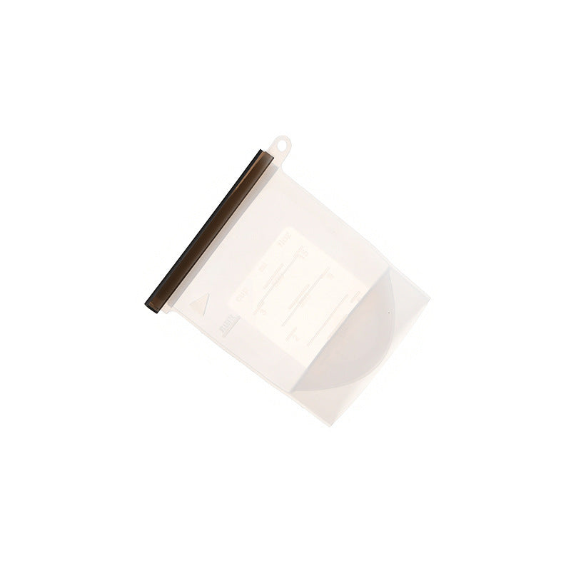 Empty white reusable silicone food storage bag