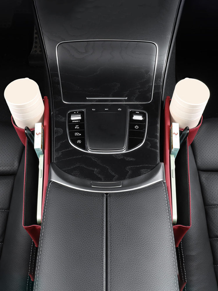 Two red gap fillers installed in a car