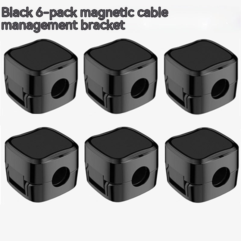 Black 6-pack magnetic cable management bracket