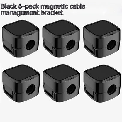 Black 6-pack magnetic cable management bracket