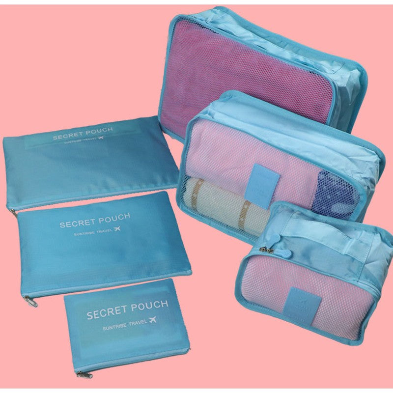 Blue travel packing cubes set