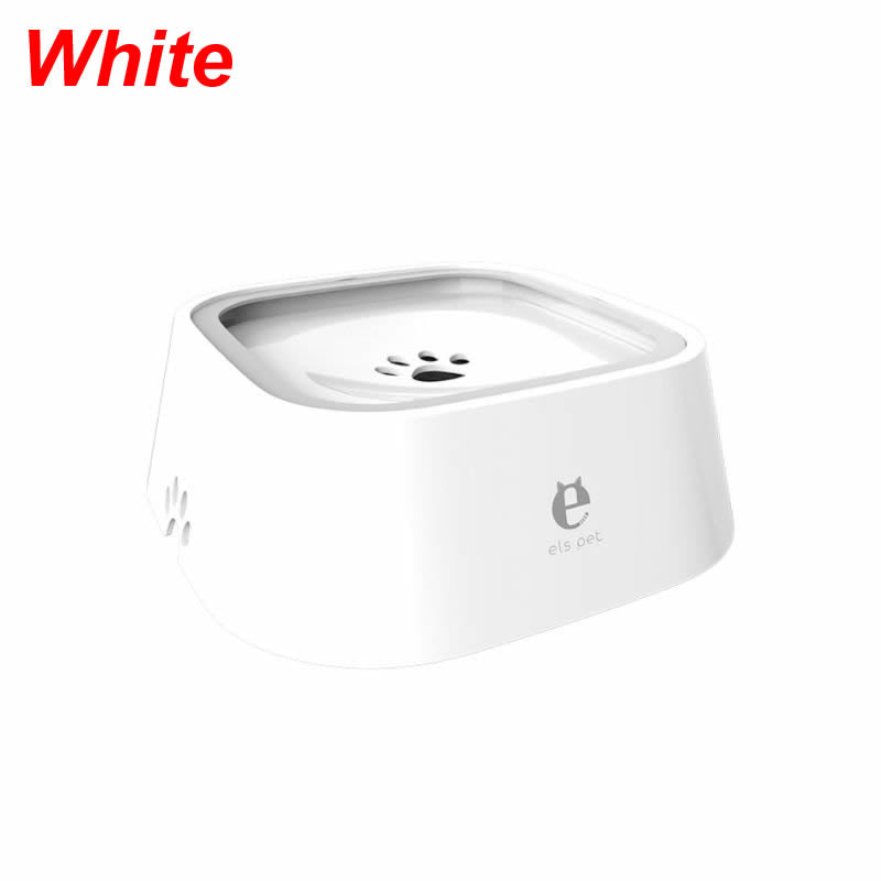Splash-Proof Pet Water Bowl – White