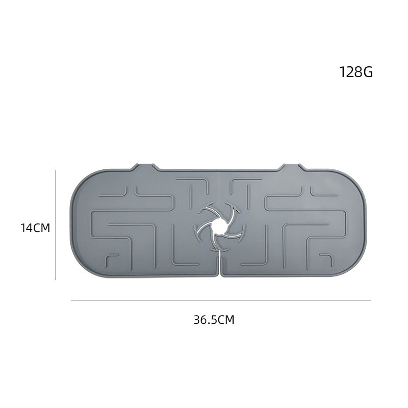 Dimensions of the grey silicone faucet splash guard mat