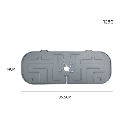 Dimensions of the grey silicone faucet splash guard mat