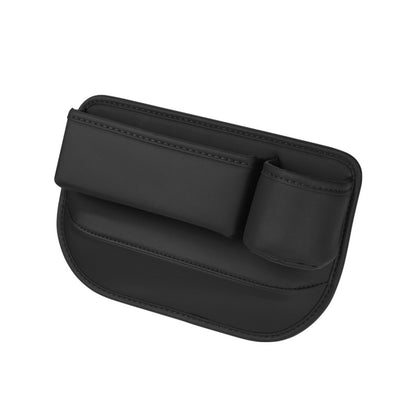 Black faux leather car seat gap filler side view