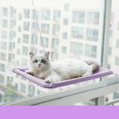 Purple wall mounted window cat hammock