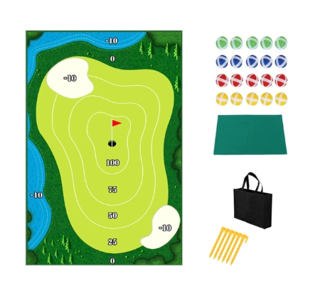 Golf chipping practice mat with target zones