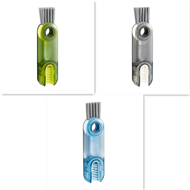 Three 3-in-1 cup lid cleaning brushes side-by-side
