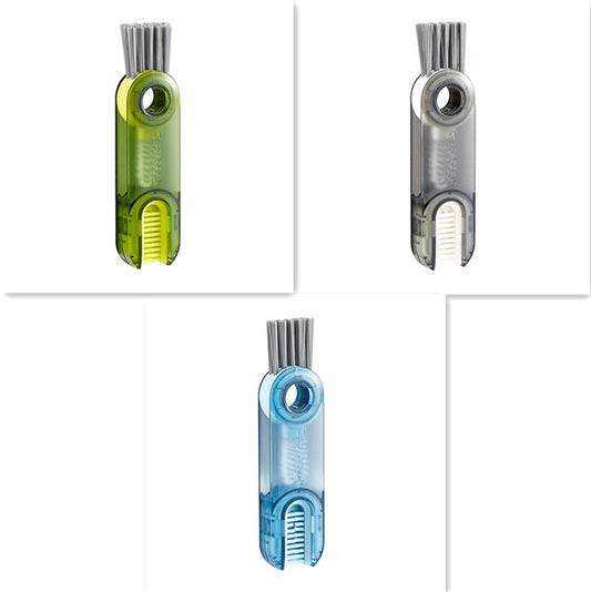 Three 3-in-1 cup lid cleaning brushes side-by-side