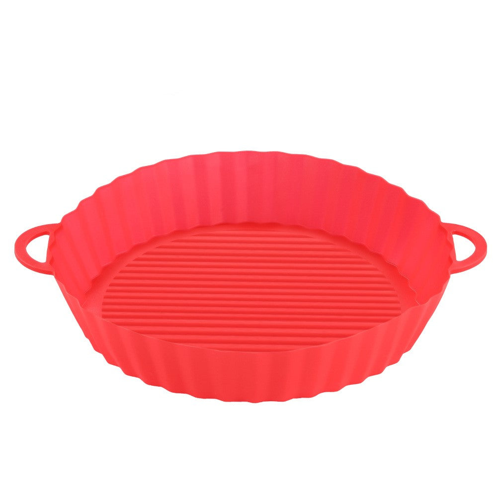 Red reusable silicone air fryer pot