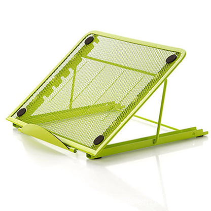 Green foldable metal mesh laptop stand