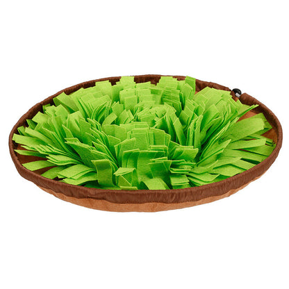 Dog Snuffle Mat Puzzle Toy – Round – Green