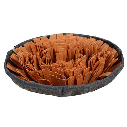 Brown round fabric dog snuffle mat