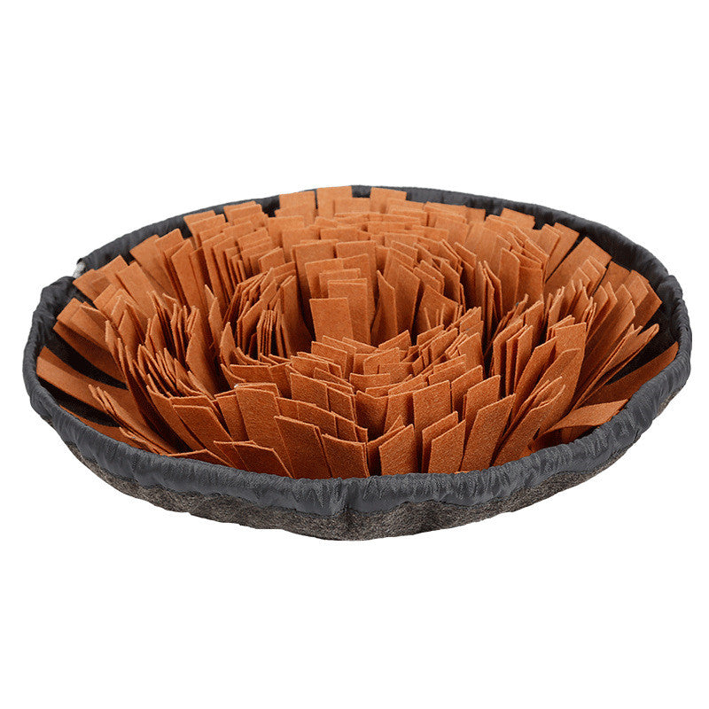 Brown round fabric dog snuffle mat