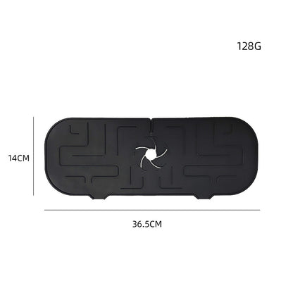 Dimensions of the black silicone faucet splash guard mat