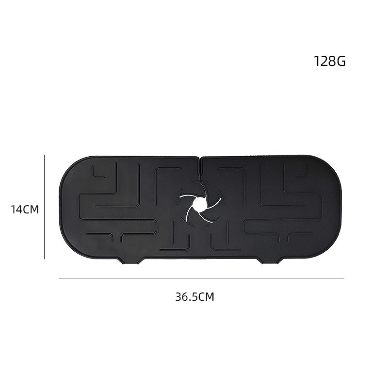 Dimensions of the black silicone faucet splash guard mat