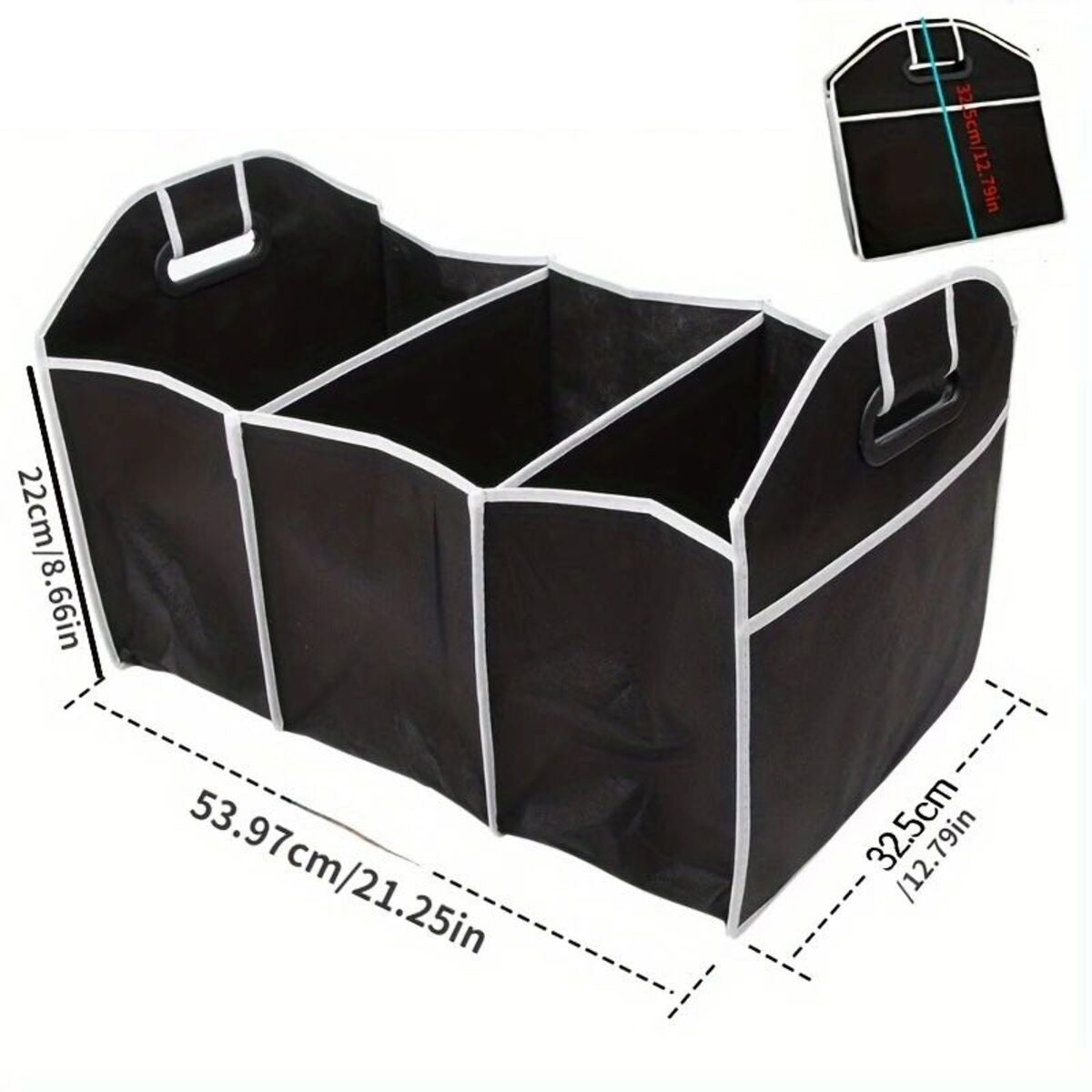 Dimensions of the folded trunk organizer