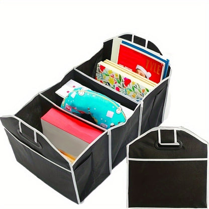 Trunk organizer folded and partially unfolded
