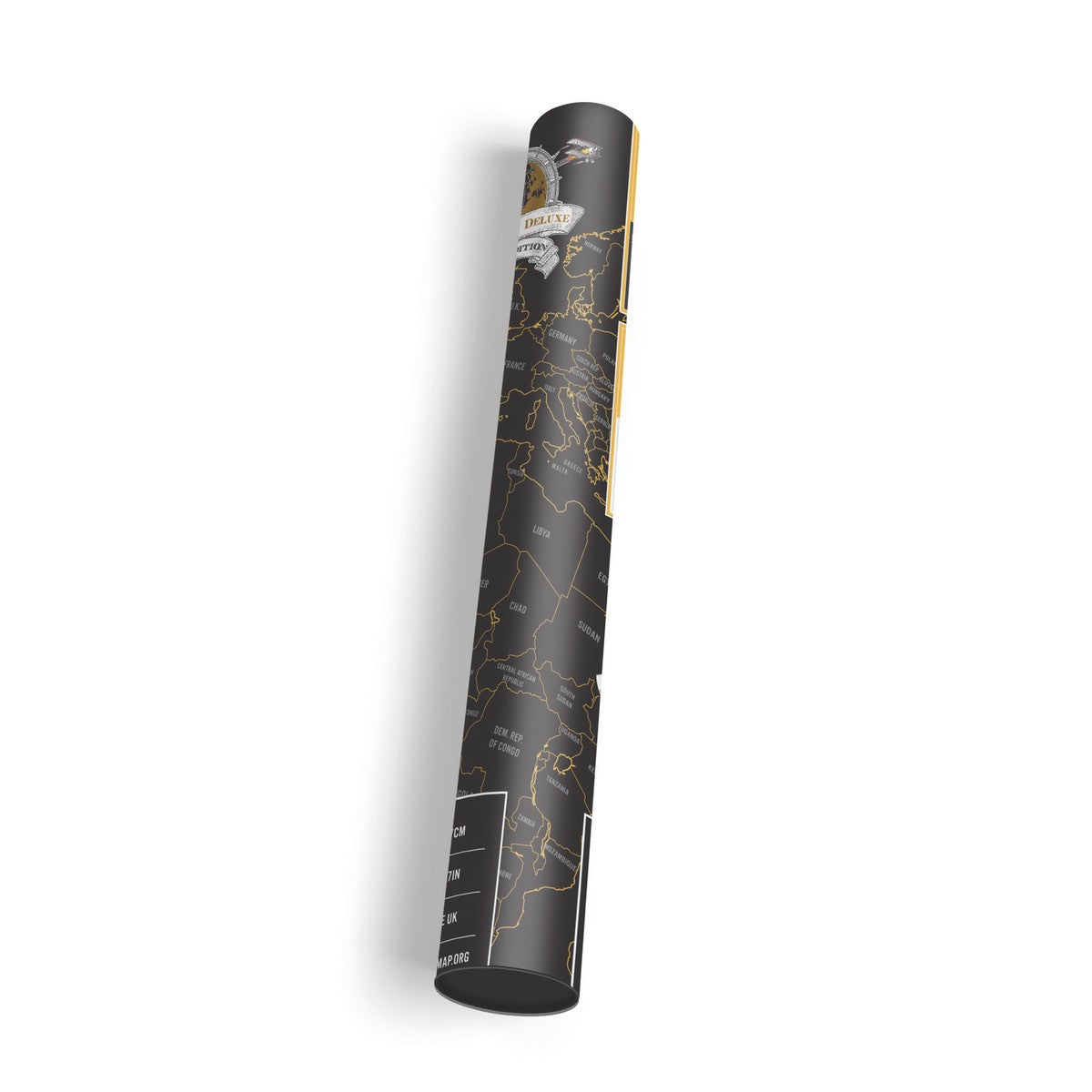 Scratch-off world map poster packaging tube