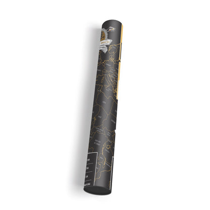 Scratch-off world map poster packaging tube