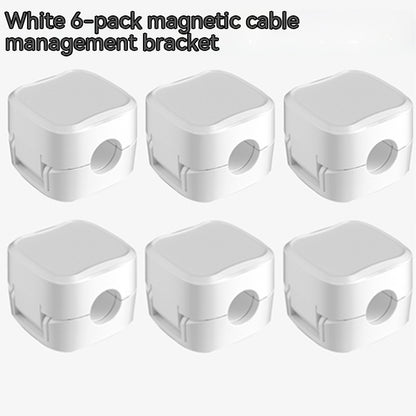 Magnetic Cable Organizer Clips (6-Pack) – White