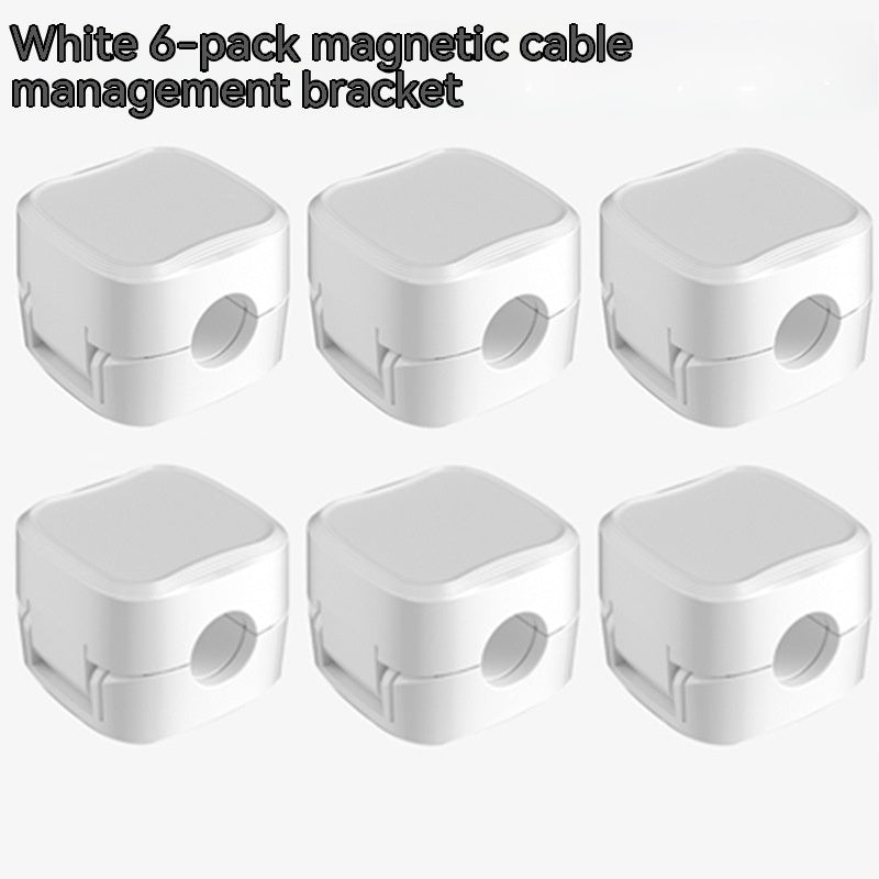 Magnetic Cable Organizer Clips (6-Pack) – White