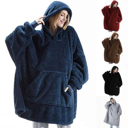 Navy blue oversized wearable blanket hoodie