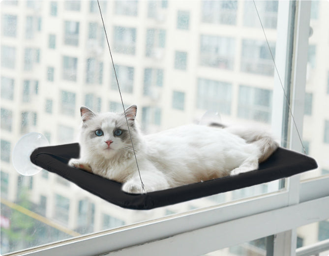 Wall Mounted Window Cat Hammock – Black