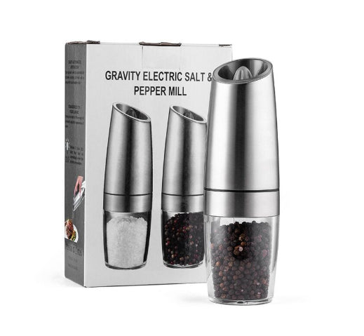 Gravity Electric Spice Grinder – Silver / Set of 2