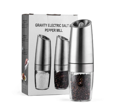 Gravity Electric Spice Grinder – Silver / Set of 2