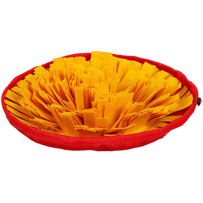Dog Snuffle Mat Puzzle Toy – Round – Orange