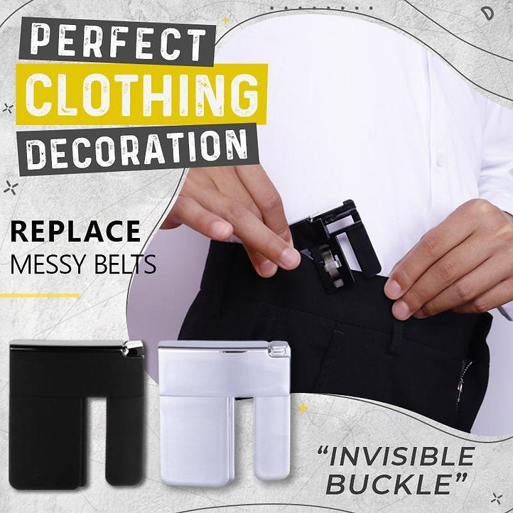 Low profile waist adjustment clip remaining hidden under a t-shirt.