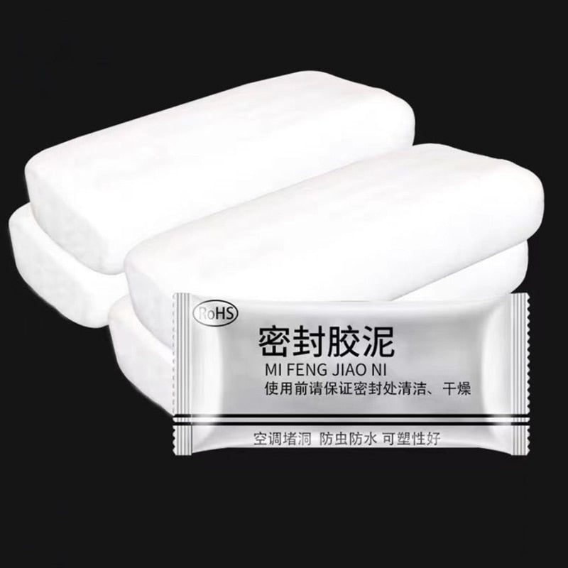 Hands easily kneading the waterproof gap sealant clay