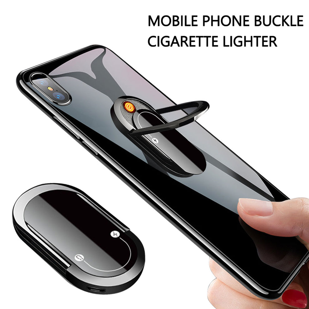 Black flameless USB rechargeable lighter