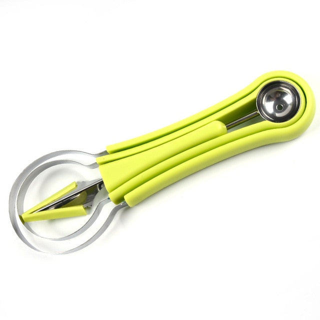4-in-1 fruit carving and scooping tool set in grey