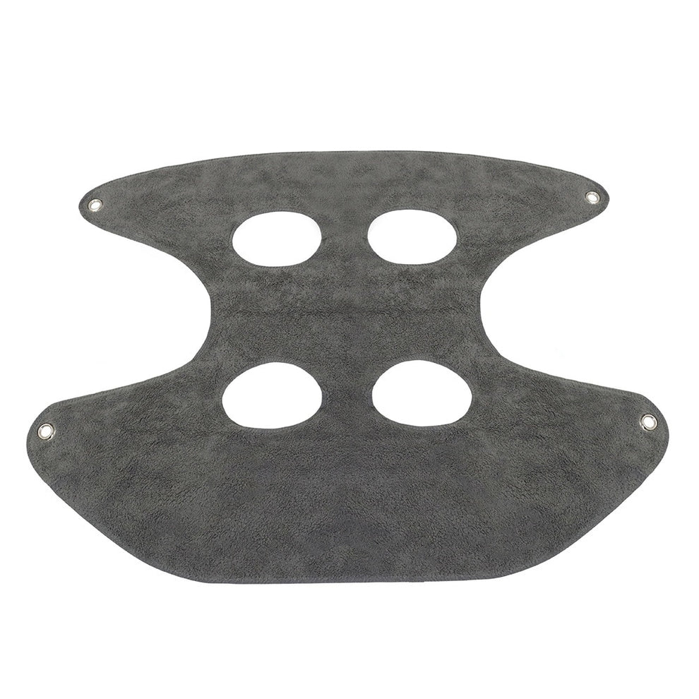 Full view of gray pet grooming hammock