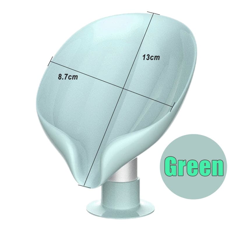 Top view of the elegant green leaf shaped soap dish